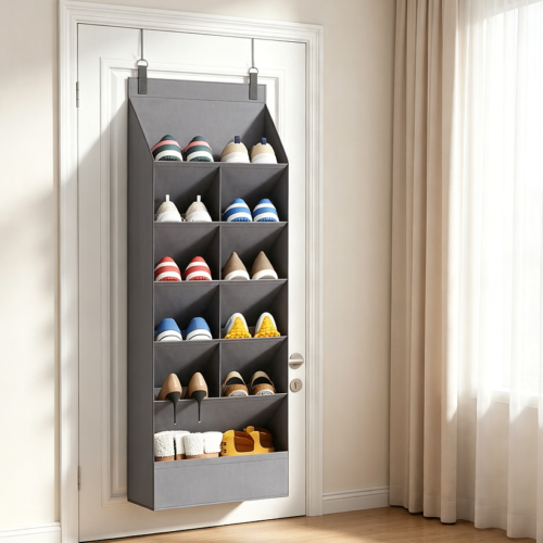 6-Tier Footwear Storage with Deep Pockets, Grey