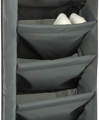 8-Tier Over-Door Shoe Storage Rack, Dark Grey