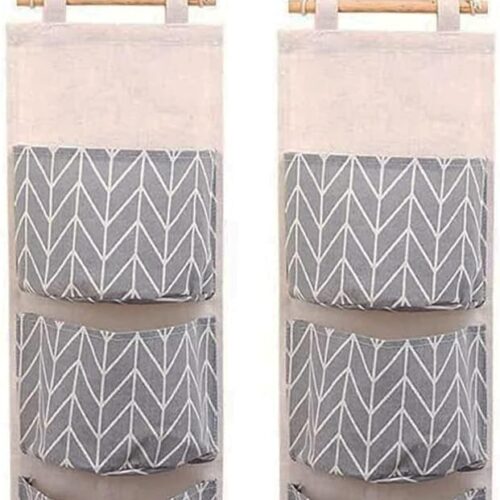 2-Pack Waterproof Over-Door Storage Bags, Grey