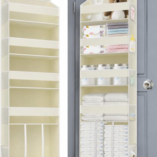 5-Tier Over-Door Baby Nappy Organiser, Beige