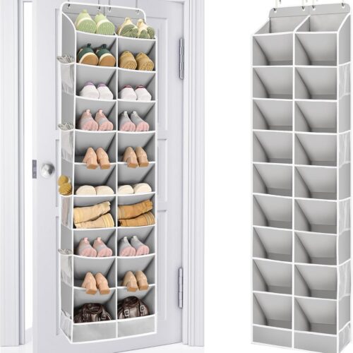 Over-Door Shoe Rack for 24-32 Pairs, Black