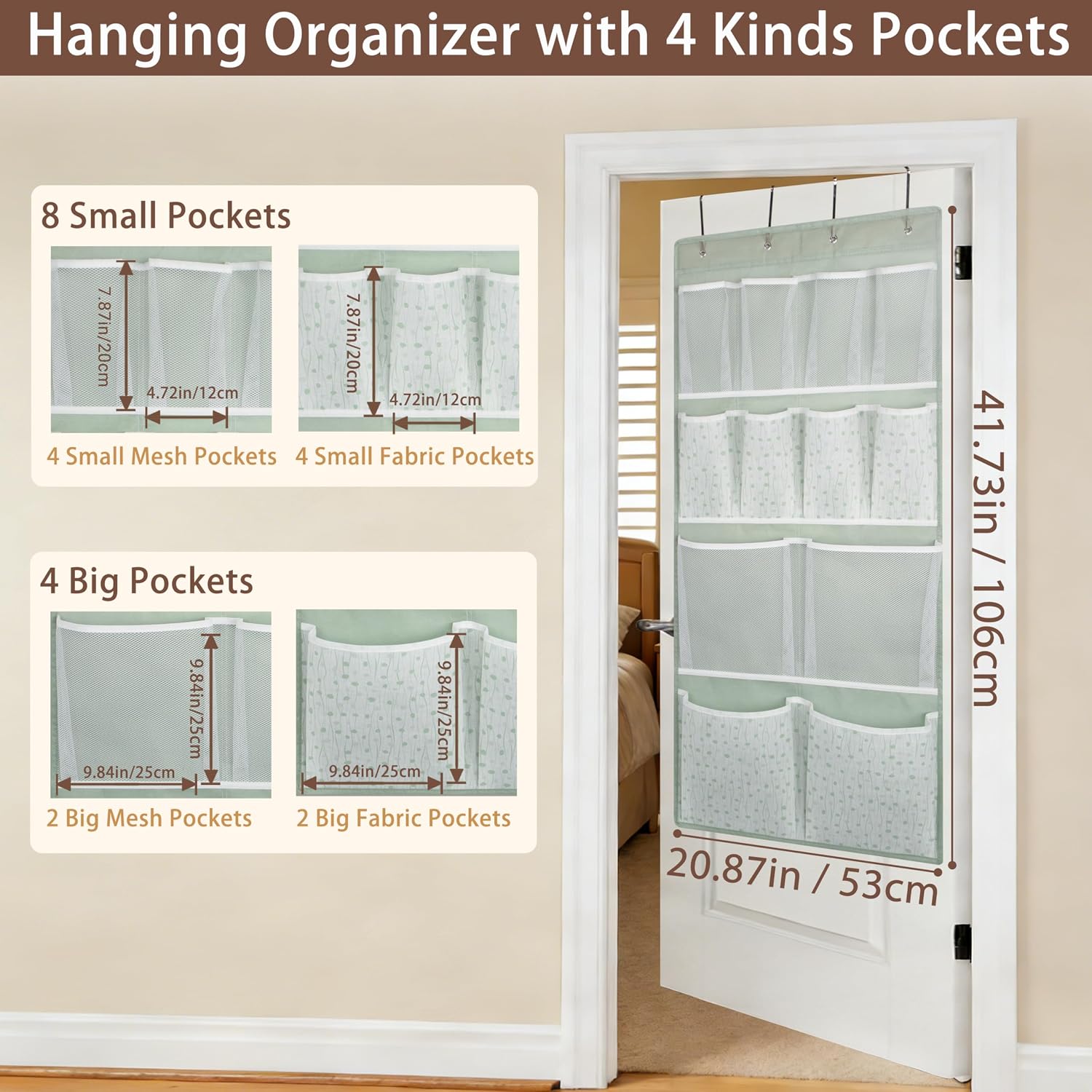 2-Pack 12-Pocket Door Organiser with Pouches - Image 2